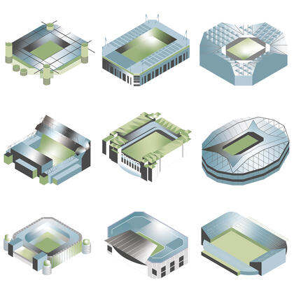 EU football stadiums illustration for Maps International