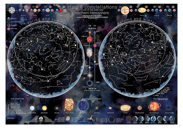 Stars and Constellations map for Maps International